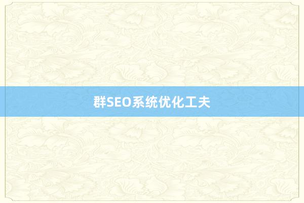 群SEO系统优化工夫