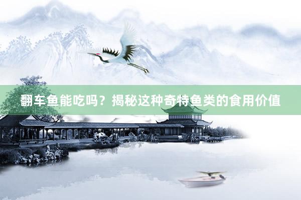 翻车鱼能吃吗?揭秘这种奇特鱼类的食用价值